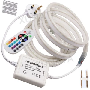 UK Plug In LED Strip Neon Flex Rope Lights Waterproof Sign Flexible DIY Lighting - Picture 1 of 15