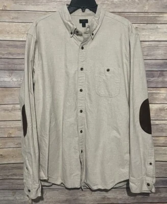 J Crew Heathered Chamois Button Down Leather Elbow Patches 06791 Men's XL - Image 1 of 4