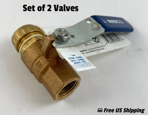Nibco Ball Valve Two-Piece Bronze Stainless Steel Trim 1/2 x 3/4 Hose Set of 2 - Picture 1 of 5