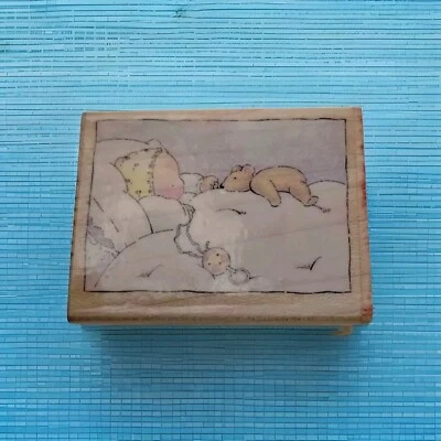 Sello de goma con montaje en madera primer amigo para bebé All Night Media 882E oso bebé  Foto 1 de 4