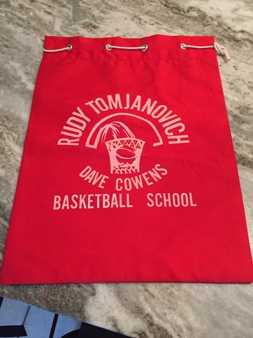 Vintage Rudy Tomjanovich Basketball School Canvas Shoe Bag Tote Houston Rockets Cover