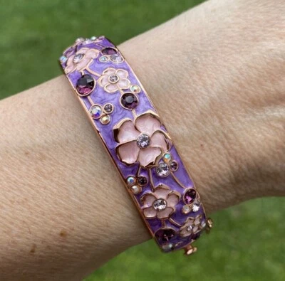 Pulsera Danbury Mint Flor de Cerezo Cobre Imán Esmaltada con Cristales Foto 1 de 4