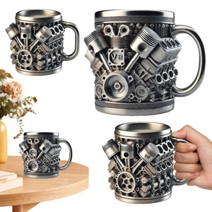V6/V8 Engine Mugs Unique Design Durable Coffee Cup For Car Lovers For Car Fans - Picture 1 of 18