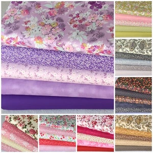 100% cotton fabric Fat Quarter Bundle quilting patchwork craft floral flowers C - Picture 1 of 170