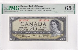 Canada, 20 Dollars, 1954, UNC, p70a, DEVIL'S FACE - Picture 1 of 2