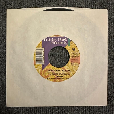 Prince And The N.P.G. Cream b/w Horny Pony 7" Single Vinyl Record 1991 Funk 45 - Image 1 of 4