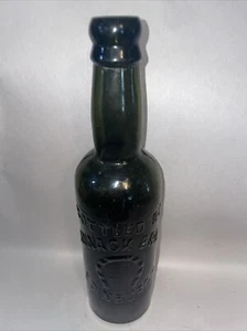 Early 20th Century Green Glass Bottle Bottled By Bowack Bros Edinburgh - Picture 1 of 9