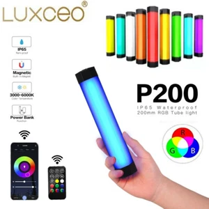 LUXCEO P200 RGB Handheld Led video Light 3000-6000K Full Color APP Tube Light - Picture 1 of 12