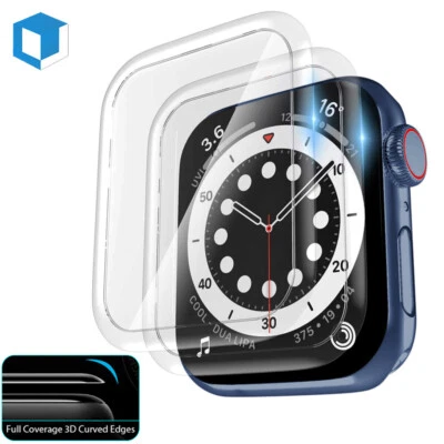 For iWatch iWatch Series 9 8 7 41/45mm Screen Protector Tempered Glass Full 3D - Image 1 of 4