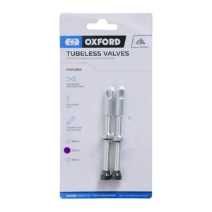 Valvole Oxford Tubeless 60mm ARGENTO Lega MTB/ROAD VALVOLE BICI PER RUOTA TUBELESS - Foto 1 di 4