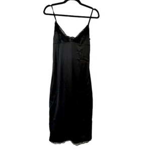 Rosedress Women's Black V-Neck Lace Satin Slip Dress with Straps Size M NWT - Picture 1 of 14