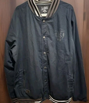 Lifted Research Group Jacket Mens Black LRG Snap Button Track 2XL Bomber Basebal - Image 1 of 4