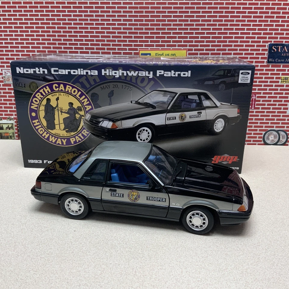 1/18 GMP 1993 Ford Mustang 5.0 SSP North Carolina Highway Patrol In Stock 18976 - Image 1 of 4
