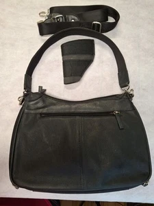Gun Tote'n Mamas Black Leather Concealed Carry Hobo Handbag Minimal Western - Picture 1 of 16