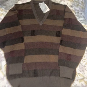 Vintage Pierre Sangan Men's Jumper Size Medium Wool Mix BNWT 1990s - Picture 1 of 7