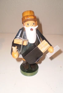 Vintage Erzgebirge Smokey Man Incense Burner Wood 8" figure NEW - Picture 1 of 3