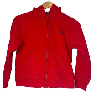 Polo Ralph Lauren classica con cappuccio bambino taglia media 10-12 rossa full zip - Foto 1 di 5