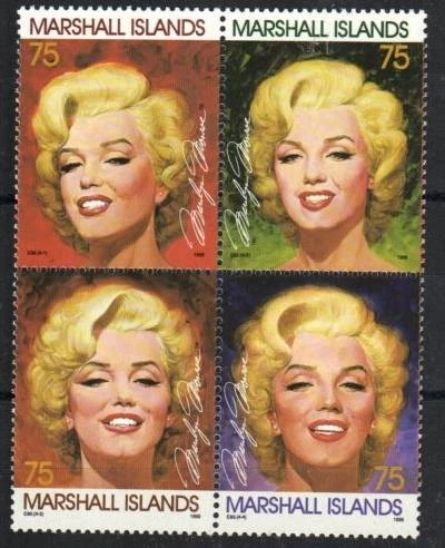 Marshall Islands Stamp 592  - Marilyn Monroe, actress - Image 1 of 1