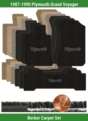 Conjunto de tapete berbere personalizado para '87-90 Plymouth Grand Voyager com logotipo (3 peças) #1160 - Imagem 1 de 4