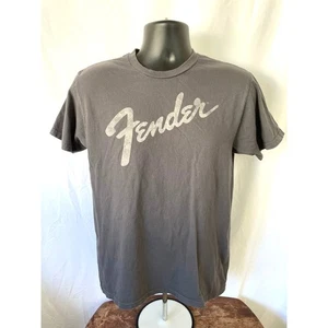 Fender Logo T-Shirt Gray 100% Cotton Size M - Picture 1 of 5