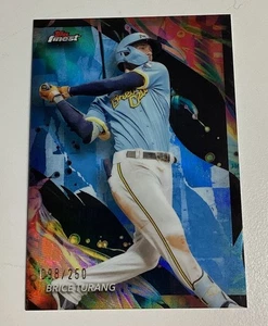 2024 Topps Finest BRICE TURANG Sky Blue Refractor Uncommon Card 098/250 Brewers - Picture 1 of 2