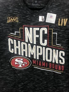NFL San Francisco 49ers Men's T Shirt NFC Champions Charcoal Gray Size M New - Picture 1 of 11