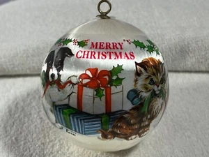 Christmas ornament plastic wrapped silk ball dogs & cats MAX8812 - Picture 1 of 7