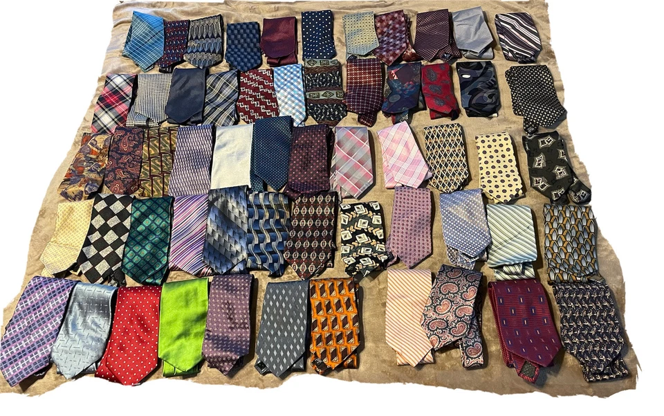 Lot of 58 Designer Name Brand Ties for Everyday Wear, Dress Up, Costume Parties, - Image 1 of 4