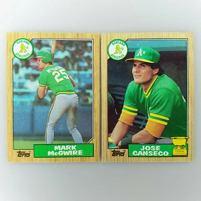 1987 Topps Baseball Mark McGuire #366, Rookie Card, Jose Canseco - Bash Brothers - Image 1 of 4