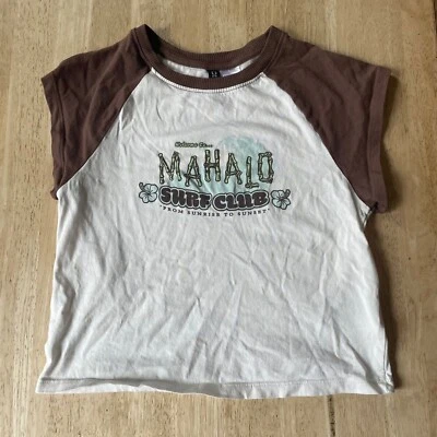 Club de surf Mahalo dividido recortado talla S verano playa vacaciones surfista grunge Foto 1 de 4