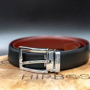 Louis Philippe Mens Belt Leather Classic Jeans Belt Black Size 34 - Picture 1 of 6