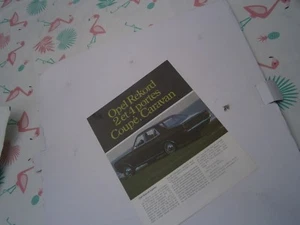 Catalogue pub auto  voiture prospectus Opel Rekord 2 et 4 portes Caravan - Picture 1 of 2