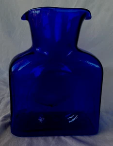 VTG..BLENKO Handcraft COBALT BLUE Double Spout Water Pitcher Carafe - Picture 1 of 4