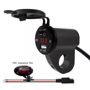 Waterproof Aluminum Motorcycle USB Charger 2.4A Fast Charge Mobile Phone Adapter - Foto 1 di 12