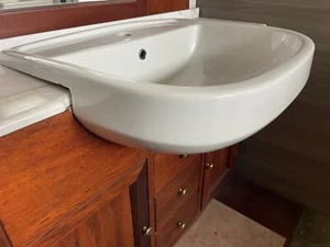LAVABO SEMINCASSO A 1 / 3 FORI MADE IN ITALY CON DIFETTO V FOTO 9 - 15 - Foto 1 di 15