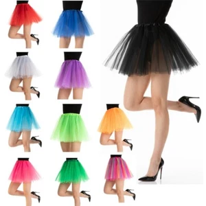  TUTU Skirt Ladies Dance Party Ballet Fancy Dress Petticoat 3 Layers Costume Lot - Picture 1 of 27