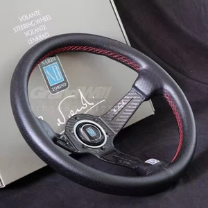 Volante de carreras para juegos NARDI 330 mm 13' cuero y fibra de carbono media profundidad 55 mm - Imagen 1 de 4