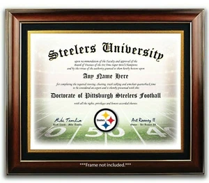 PITTSBURGH STEELERS NFL Football Fan Certificate / Diploma Man Cave GIFT XMAS - Picture 1 of 2
