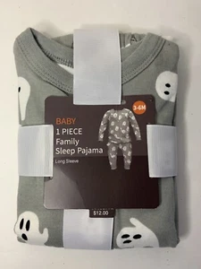 Baby Halloween Ghost Sleep Pajama Long Sleeve One piece - Gray - Size 3-6M - Picture 1 of 5