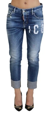 DSQUARED2 Vaqueros Cool Chica Azul Icon Cintura Baja Recortado Denim IT38/US4/ - Imagen 1 de 4