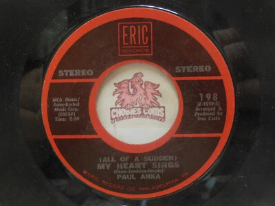 Paul Anka – My Heart Sings / My Home Town, 45 RPM EX (24L) - Image 1 of 2