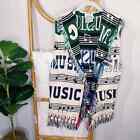 Vintage Sugar Street Weavers Music Tapestry Blanket Vest Sz Os
