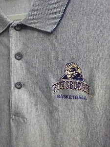 PITT BASKETBALL XL Panthers weiß/blau Logo Poloshirt Oversized University EC - Bild 1 von 7