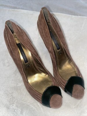 Zapatos de tacón de aguja Staccato talla 8,5/39 marrón gamuza punta abierta Foto 1 de 4