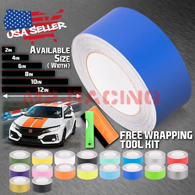 Pegatina envolvente de vinilo color mate rayas de carreras para Honda Civic Stripe 25 ft/50 ft Foto 1 de 4