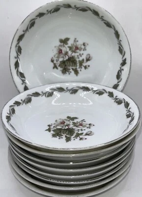 Vintage Flair  China Irene Pattern #4149 Set Of 9 Fruit Bowls - 5.5 Inches - Image 1 of 3