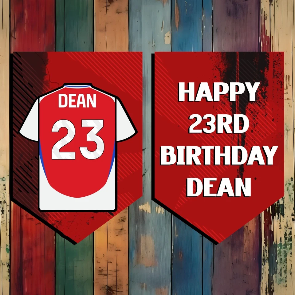 Personalised Arsenal  birthday bunting, football birthday bunting, banner New — 第 1/1 张图片