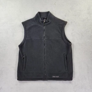 Marmot Fleece Vest Mens XL Black Full Zip Polartec Outdoor Hiking Jacket M9099 - Picture 1 of 20