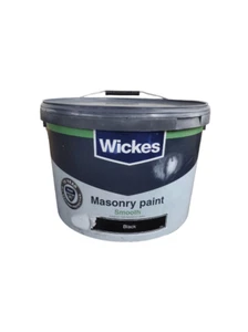Wickes Smooth Masonry Paint - Black - 10L - Free Delivery - Picture 1 of 1