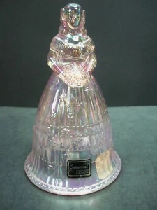 Lenox Imperial Carnival Glass Pink Suzanne Bridesmaid Bell with Original Labels - Picture 1 of 9